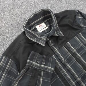 Fjallraven Shirt Mens Medium Gray Plaid Singi‎ Pro G1000 Hiking Outdoor Flannel
